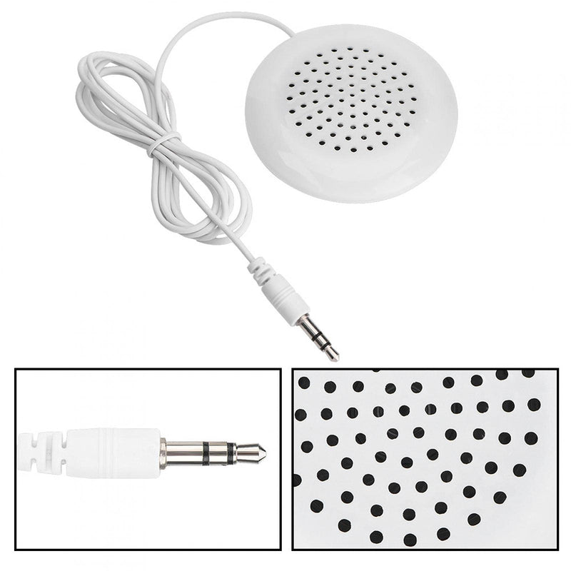 plplaaoo 3.5mm Mini Pillow Speaker,Pillow Speakers for Sleeping,Portable Line in Speakers Pillow Speaker, Under Pillow Speaker for MP3 Phone Portable CD (White)