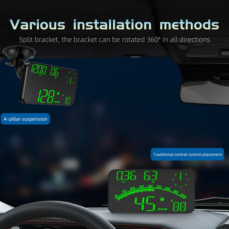 Digital GPS Speedometer, HUD Head Up Display for Car, Upgraded 5.5" Large-Screen, Suitable for All Vehicles GREEN