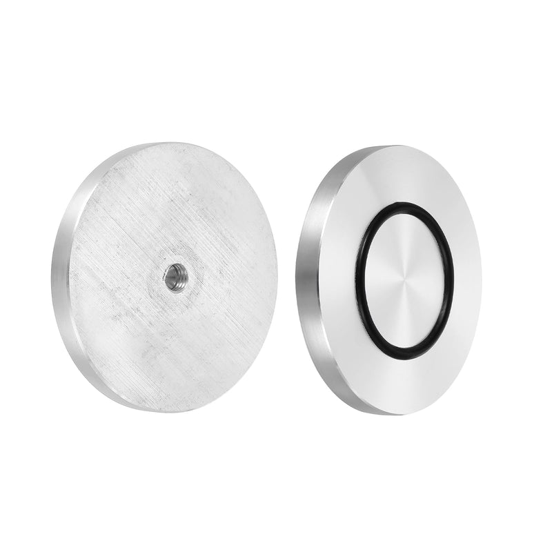 [AUSTRALIA] - uxcell M8 Thread 70mm / 2.8" Dia 8mm Thick Aluminum Circle Disc Glass Top Adapter 4pcs Round Solid Table Feet Pad Plate Hardware with Anti-Slip Rubber Ring M8 x 70mm x 8mm 