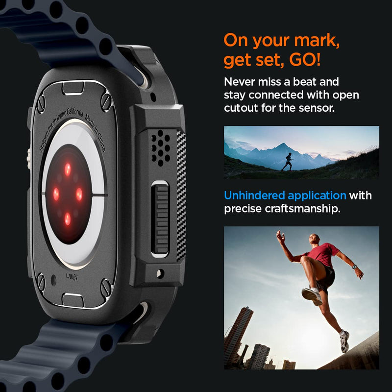 Spigen Rugged Armor and Lite Fit Ultra Band Designed for Apple Watch Ultra3/Ultra2/Ultra 49mm