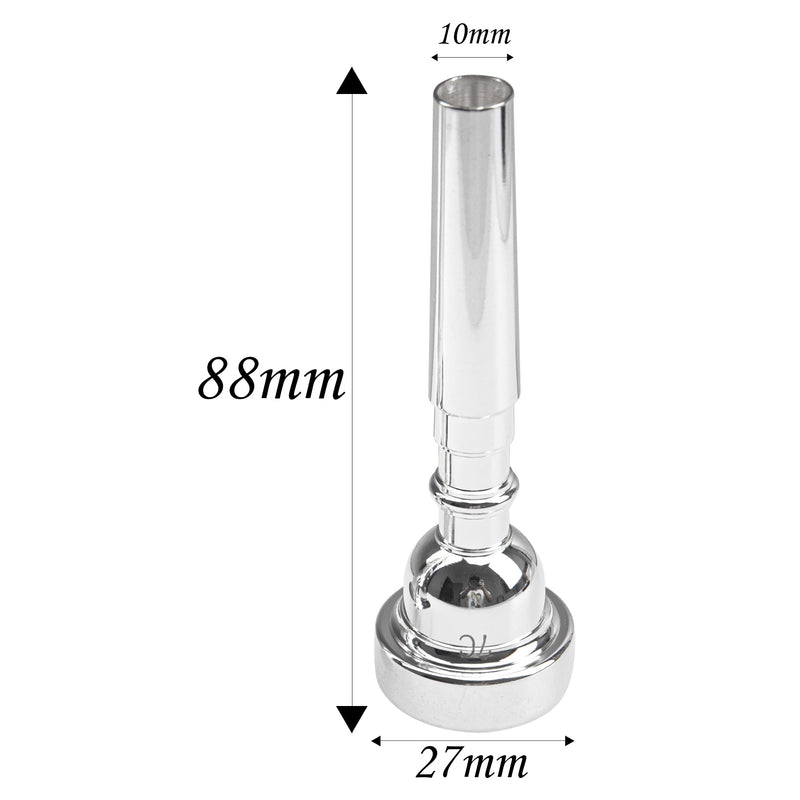 3Pcs Yootones Trumpet Mouthpiece 7C 5C 3C Trumpet Mouthpiece Set for Beginners and Professional Players (Silver) Silver