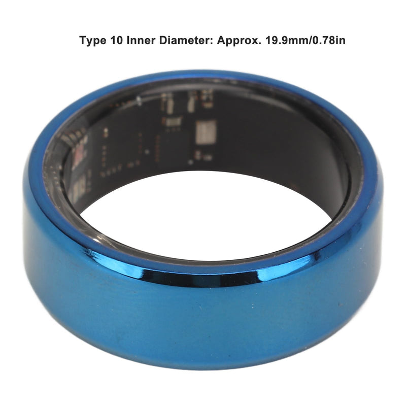 Smart Ring Health, Health Ring to Monitor Fitness Pedometer Sleep Data, Remotely Take Photo, IP68 Smart Health Ring for Men Women, Blue (10)