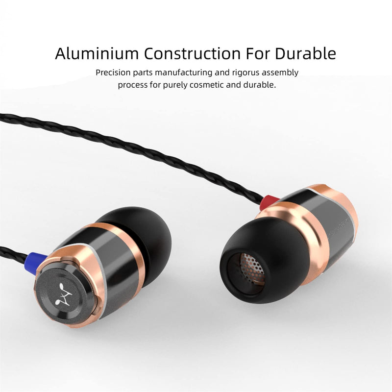 SoundMAGIC E10C Wired Earbuds with Microphone HiFi Stereo Earphones Noise Isolating in Ear Headphones Powerful Bass Tangle Free Cord Black Gold | Deep noise isolation, Punchy bass, Clear treble, Crystal-clear call, Rugged metal shell, Tangle-free cord,...