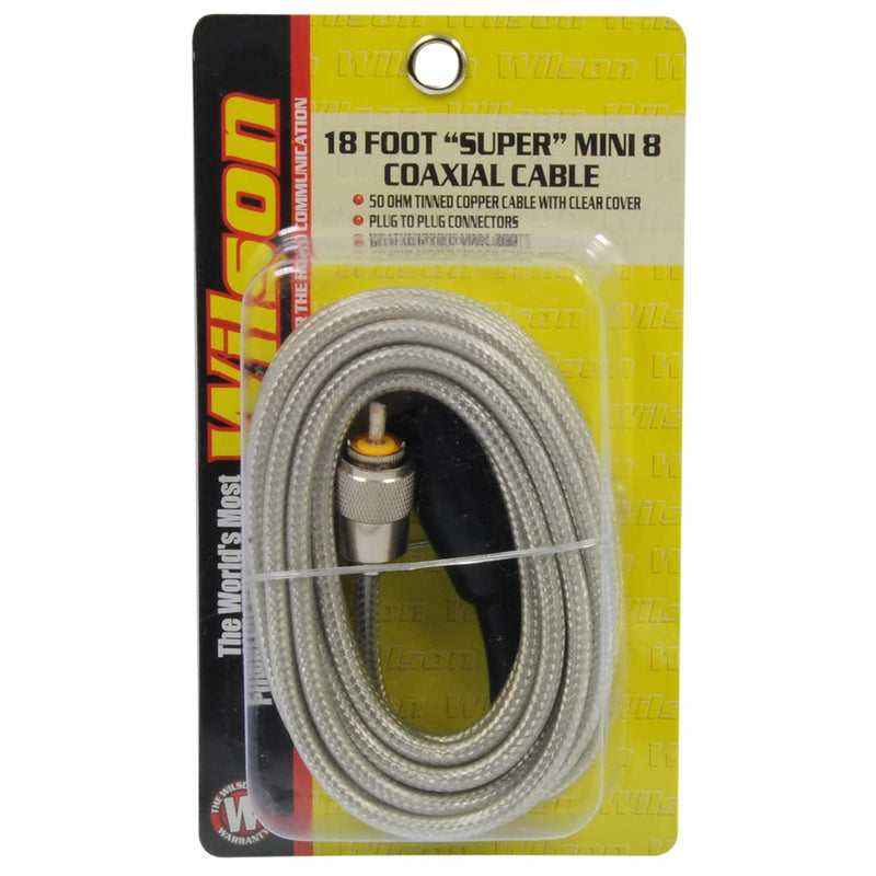 [AUSTRALIA] - Wilson Antennas 305-820 18ft Coax Cable with PL-259 Connectors CB Antenna Mini 8 Cable, Clear 