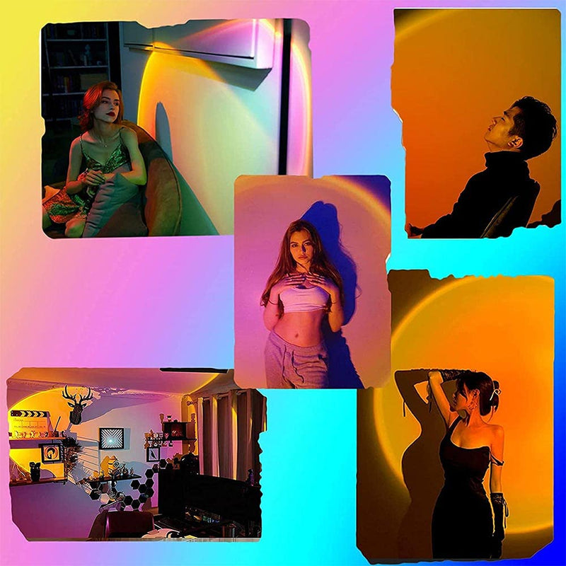 Sunset Lamp, Sunset Projection Lamp YouOKLight Sunset Projector Light 16 Colors Brightness Adjustable with Remote Control USB Charging Projection Night Light for Photography Party Home Living Room Rgb, Remote Control