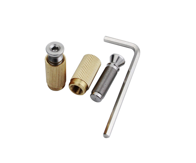 Guyker Tremolo Bridge Studs & Anchors Bridge Posts, Pure Steel and Brass Mounting Bolt Screw Inserts with 7mm Post Studs for Electric Guitar Tremolo System Bridge - Chrome, Set of 2