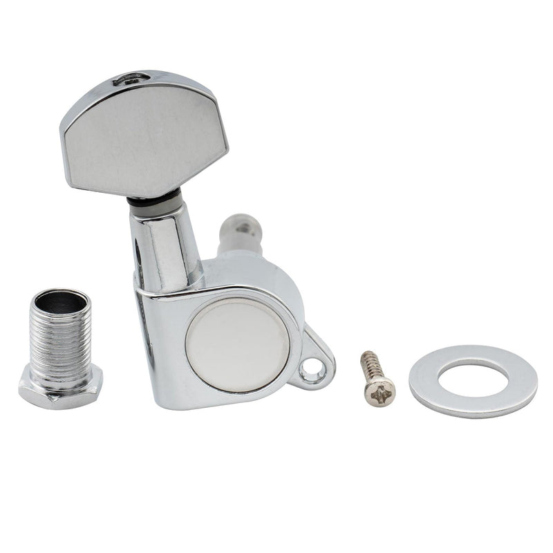 [AUSTRALIA] - Musiclily Pro R15J 6 in Line Guitar Sealed Tuners Tuning Keys Pegs Machine Heads Set for Fender Strat Tele Style Guitar, Chrome 6R Chrome 