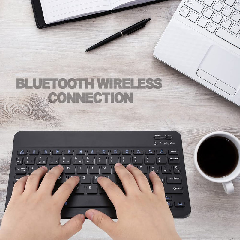 78Key Spanish Wireless Keyboard,Multifunctional Ultra Slim Spanish Wireless Bluetooth Keyboard,Mini Portable Wireless Bluetooth 3.0 Spanish Keyboard Touchpad,for iOS/Microsoft/Android