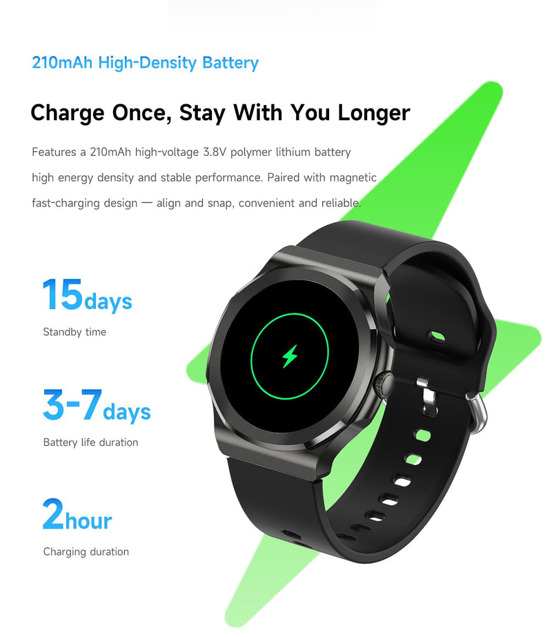 Smart Watch with Bluetooth Call, 1.27" HD Fitness Tracker with 100+ Sports Modes, Sleep Monitor, Custom Watch Faces, IP67 Waterproof Smartwatch for Android iOS(Black) Black