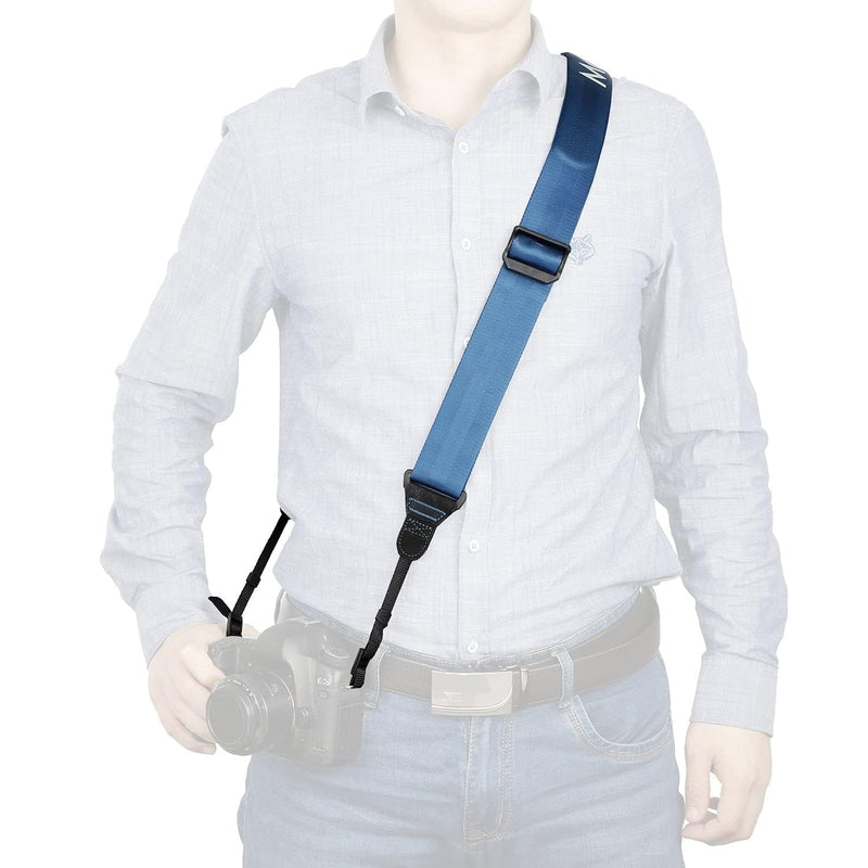 Movo NS-200 Nylon-Webbed Camera Strap with Gel Shoulder Strap for DSLR's and Binoculars Cyan