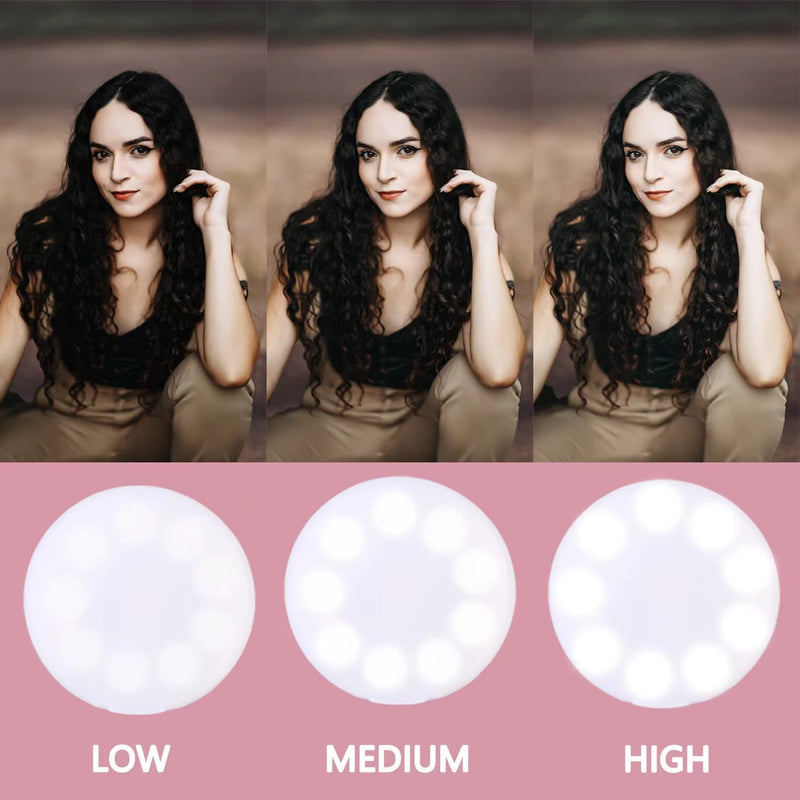 Mini Ring Light for Phone, Starkik Rechargeable Cell Phone Selfie Light Clip On for iPhone, Laptop, Make up, Portable Phone Light (White) mini ring light M