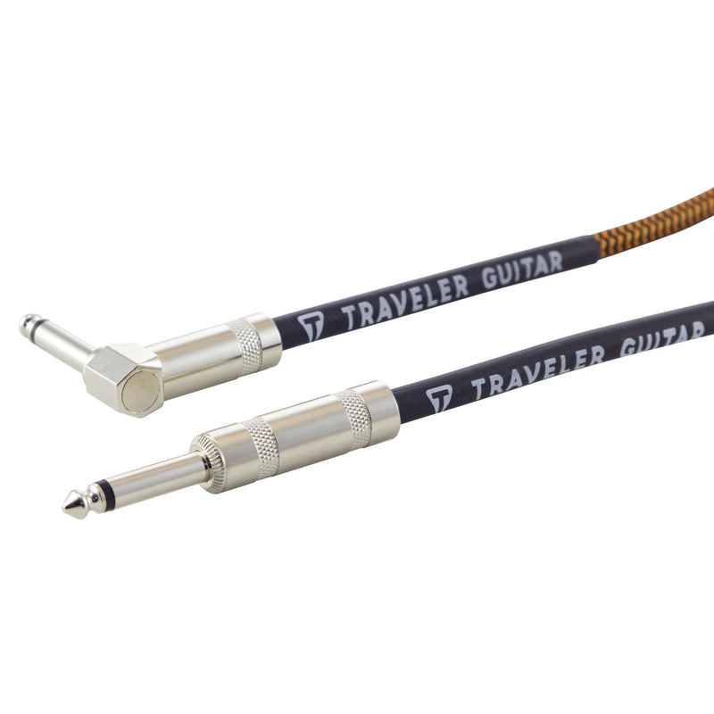 Traveler Guitar 10ft. Instrument Cable, Braided, Straight/Angled - Black/Rust Black / Rust