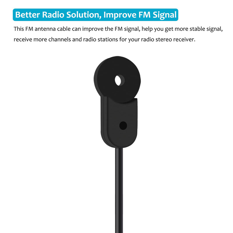 Fancasee 75 Ohm FM Antenna for Stereo Receiver Indoor FM Radio Antenna F Type Male Plug Connector Adapter Coax Coaxial Cable FM Antenna for AV Home Theater Amplifier