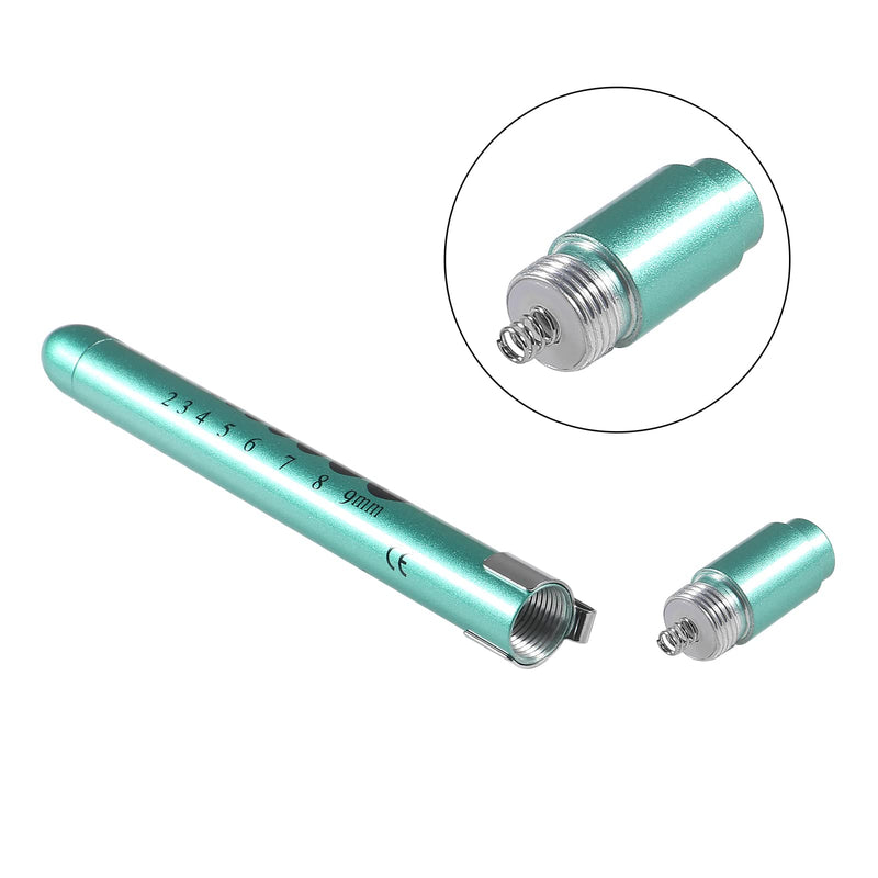 AOICRIE Medical Diagnostic Penlight, Pupil Light, Mini Reusable LED Pen Torch, Torch, Doctor Nurse Emergency Pen Light with Engraving Gauge and Linea (Rose Gold + Green) Rose Gold + Green
