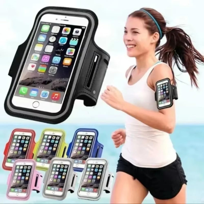 Outdoor Sports 5.5inch Mobile Phone Armband Smartphone Key Holder Gym Running Phone Bag Arm Band Cases for Samsung iPhone Holder (Black) black