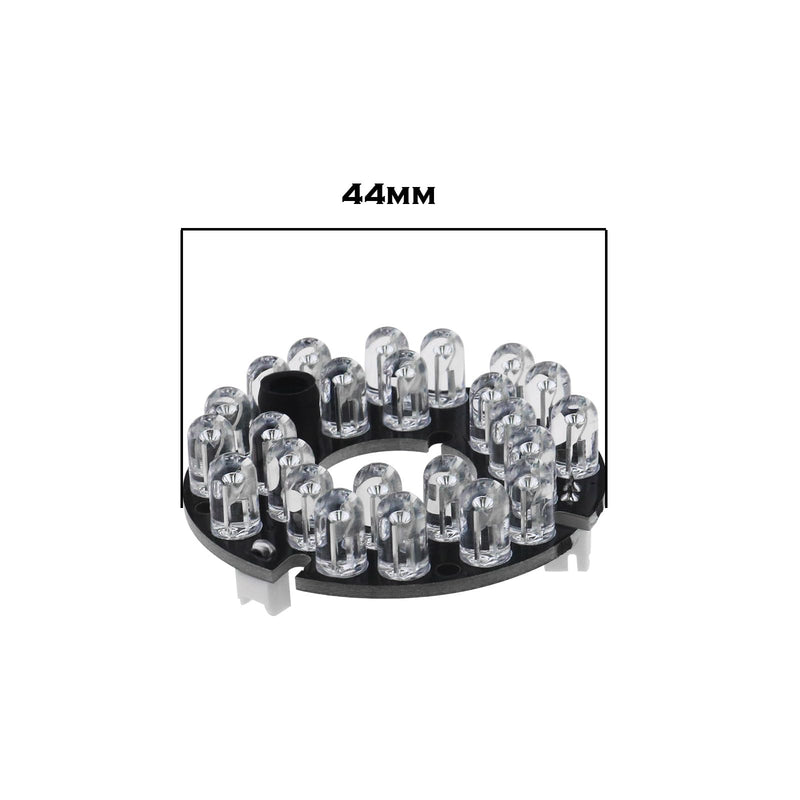 2x 24 850nm IR LEDs Infrared Light Board IR Range Up to 20-30m for Camera Surveillance System And Night Lighting of Various Cameras, Black