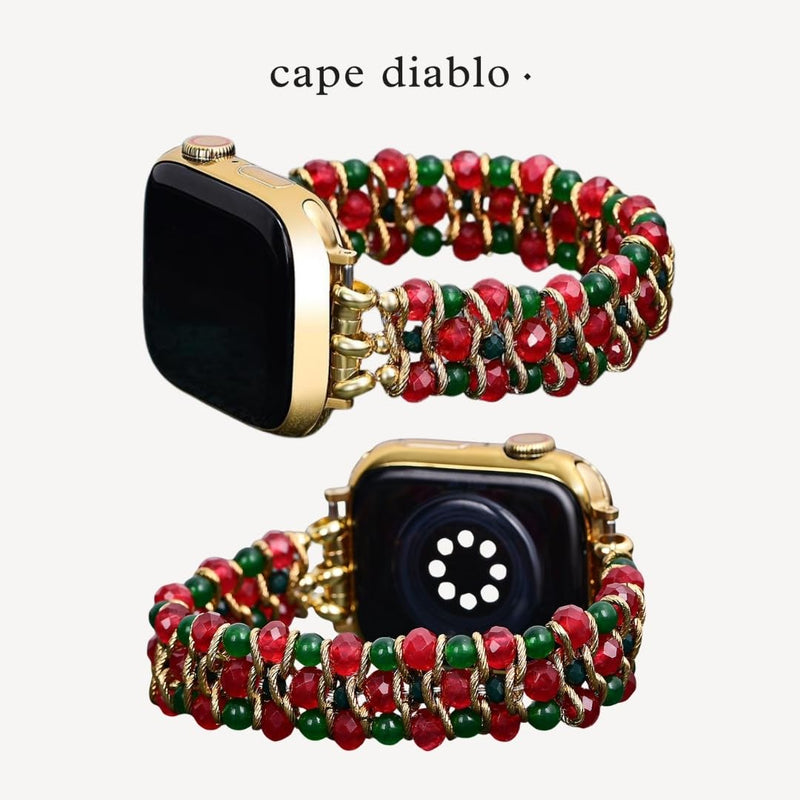 Christmas Magic Smart Watch Band Compatible with Apple Watch Band 44mm 40mm 38mm 41mm 45mm 49mm 42mm Women, Strap for iWatch Bands Series SE 9 8 7 6 5 4 3 2 1 Small - Fits 5.75-6.25 inch wrists Christmas Charm Gold