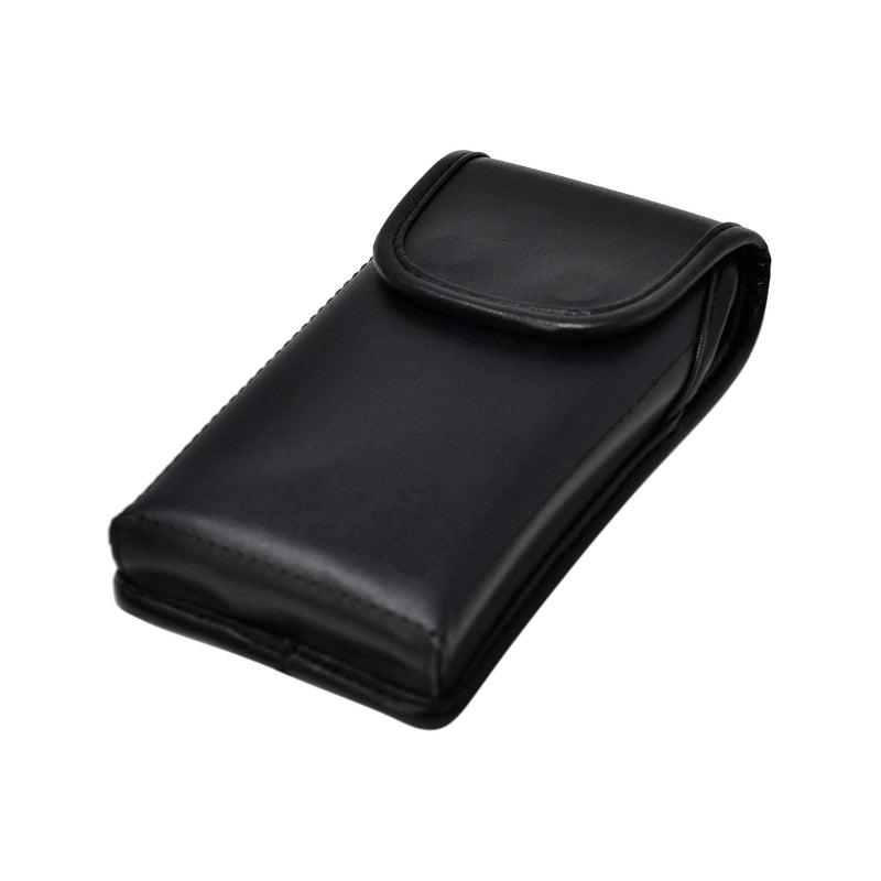 Turtleback Belt Clip Designed for iPhone 12 & 13 Mini Vertical Holster Case Black Leather Pouch with Executive Clip, Small Vertical - Leather w/ Leather Clip