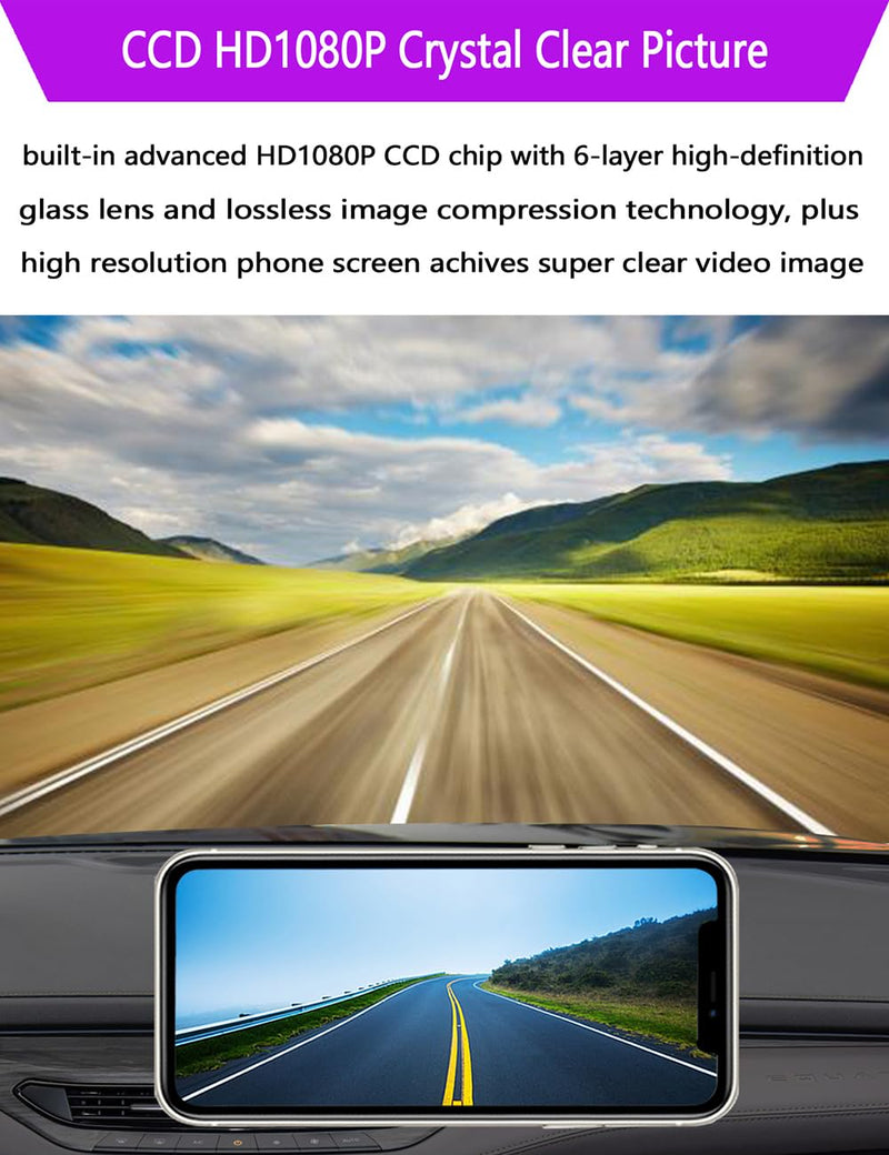 WiFi Backup Camera, Strong 5G WiFi HD1080P Clear Picture, Wide Angle Rear View Reverse Back up Camera, Night Vision Waterproof License Plate Reversing Rearview Camera for Car SUV Pickup iPhone