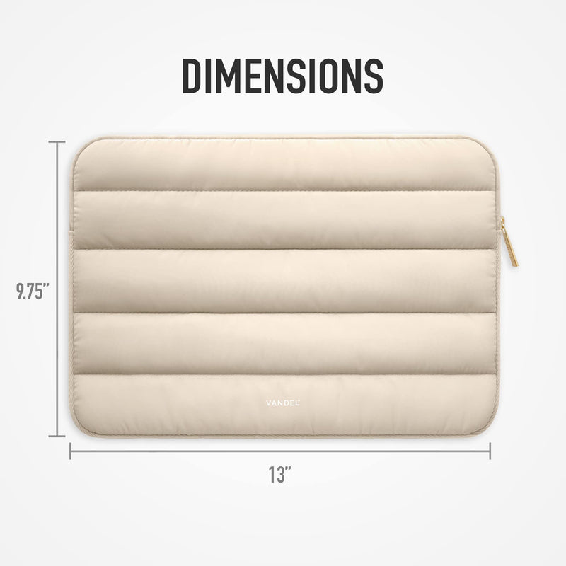 Vandel - The Original Puffy Laptop Sleeve 13-14 Inch Laptop Sleeve. Beige Laptop Sleeve for Women. Carrying Case Laptop Cover for MacBook Pro 14 Inch Sleeve, MacBook Air Sleeve 13 Inch, iPad Pro 12.9 a. Sand