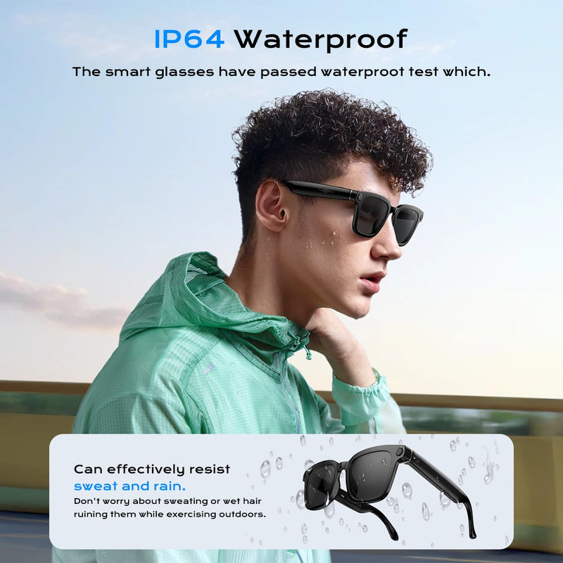 XO AI Smart Glasses,HD 1080P Camera Glasses with Video Recording & Photo Taking,140+ Language Real-Time Translation Glasses Perfect for Travel, Business(Black) Camera glasses-Black