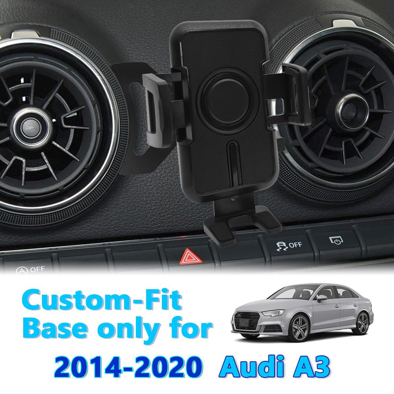 WAAPAK Car Phone Holder Mount 2014-2020 Audi A3 S3 RS3 8V Auto Accessories Interior Decoration Smartphone Thick Case Cradles Navigation Bracket iPhone (Audi-A3-14-20-Metal Base) Audi-A3-14-20-Metal Base