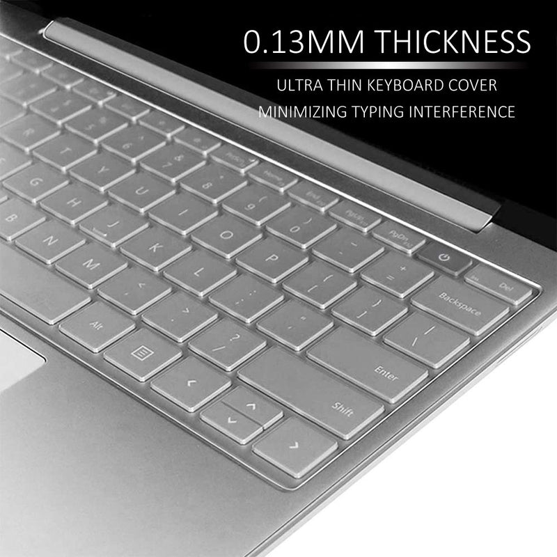 ProElife Keyboard Cover Skin for 2021 2020 Microsoft Surface Laptop Go 12.4" & 2022 Surface Laptop Go 2 12.4 inch with Fingerprint Power Button Ultra Thin TPU Keyboard Protector (Transparent) For Surface Laptop Go 12.4 inch