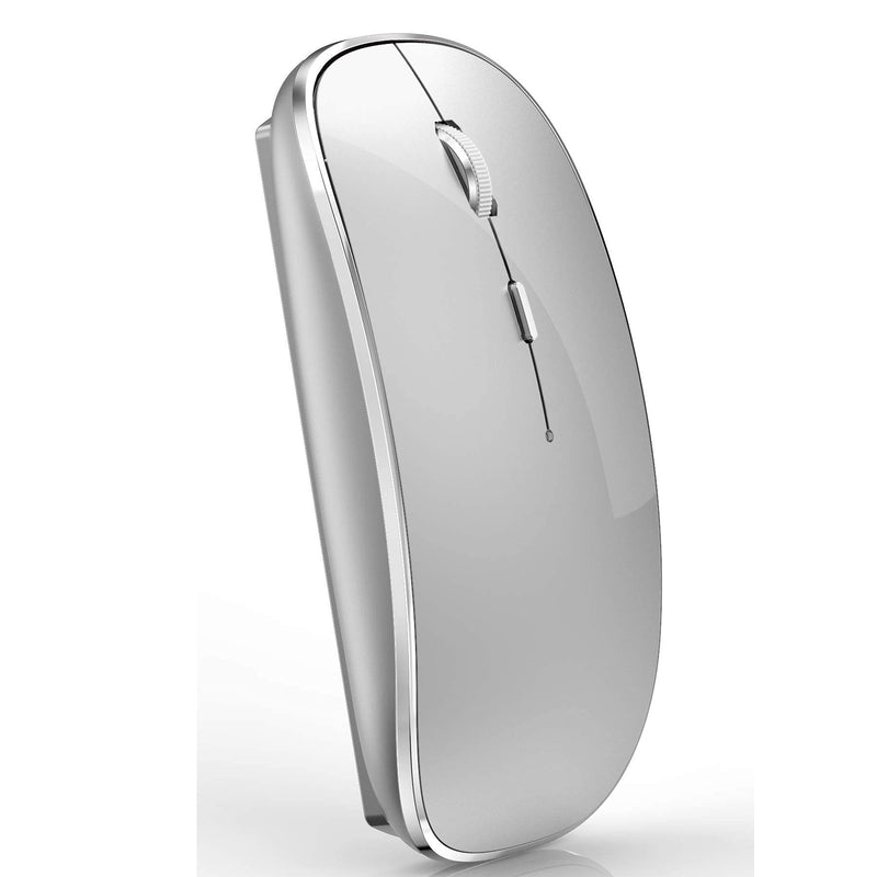Bluetooth Mouse Wireless Bluetooth Mouse for iPad pro iPad Air Mac MacBook Pro MacBook Air Laptop Chromebook Windows HP DELL (Silver) SILVER