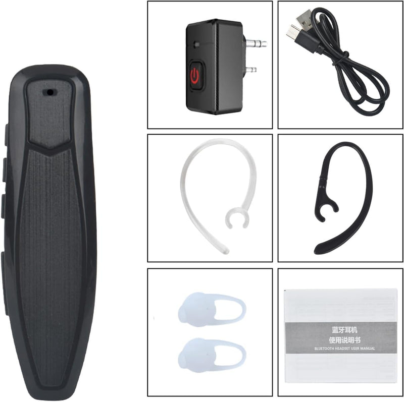 radtel Bluetooth Headset for Walkie Talkie, Noise Cancelling Mic Earpiece Compatible with BaoFeng, Kenwood, Btech Radios UV-32,UC-5R, AR-5RM, BF-F8HP PRO & More (2 Pack)