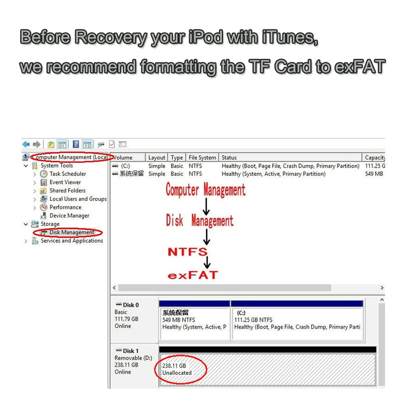 FIP02 Dual Micro SD Adapter for iPod Classic iPod Video 5th 5.5th 6th 6.5th 7th 7.5th TF Card Adapter Replace MK8022GAA MK1634GAL MK1231GAL
