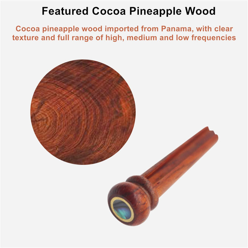 [AUSTRALIA] - Miwayer Cocobolo Wood Guitar Bridge Pins Replacement Parts Brown for 6 & 12 String Acoustic Guitar (Big Abalone Dot) Big Abalone Dot 