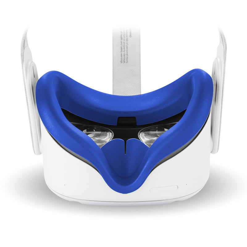 Compatible with Oculus Quest 2 Accessories, VR Silicone face Cover, VR Shell Cover,Compatible with Quest 2 Touch Controller Grip Cover,Protective Lens Cover,Disposable Eye Cover Blue