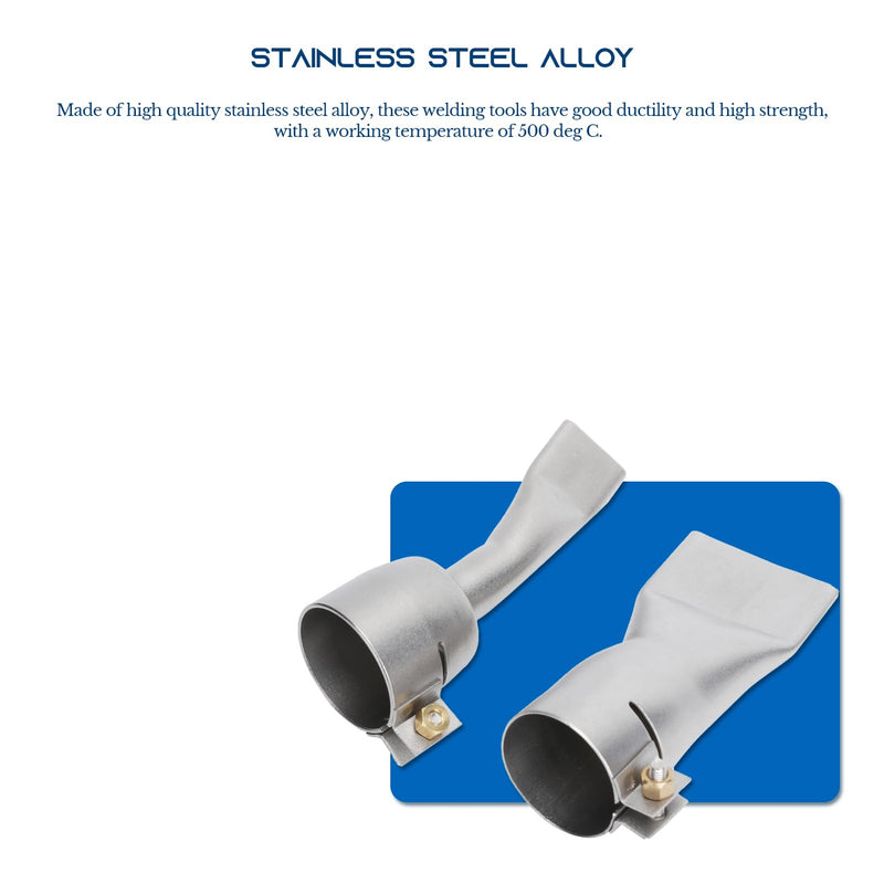 Gugxiom Pack of 2 Nozzles, Stainless Steel Nozzles, 20 mm Small and 40 mm Large Tip, Welding Tools for Plastic Heat Gun/Handheld Hot Air Welding Machine