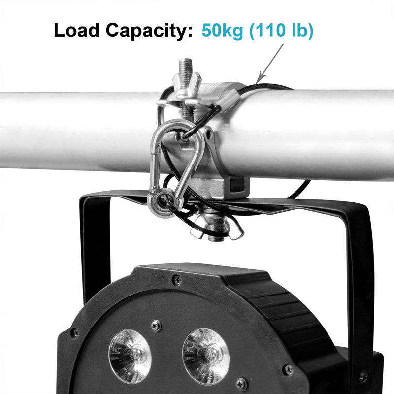 10 PCS 3FT Safety Cable, Black Coated Braided Stainless Steel Security Cable with Loops for DJ Stage Par Lighting, Max. Load 110 lb