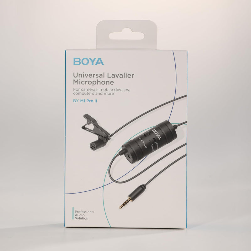 [AUSTRALIA] - BOYA Lavalier Lapel Microphone - No Battery, by-M1 Pro ll Omnidirectional Condenser Mic for iPhone Camera Android PC Windows - for YouTube, Interview, Video Recording 19.6ft 