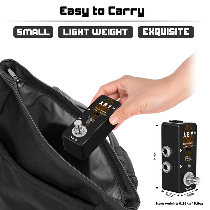 [AUSTRALIA] - Amuzik Switch Box Pedals Functional ABY BOX Switch Guitar Pedal Selector Audio Channel Pedal for Guitar Mini Size True Bypass 