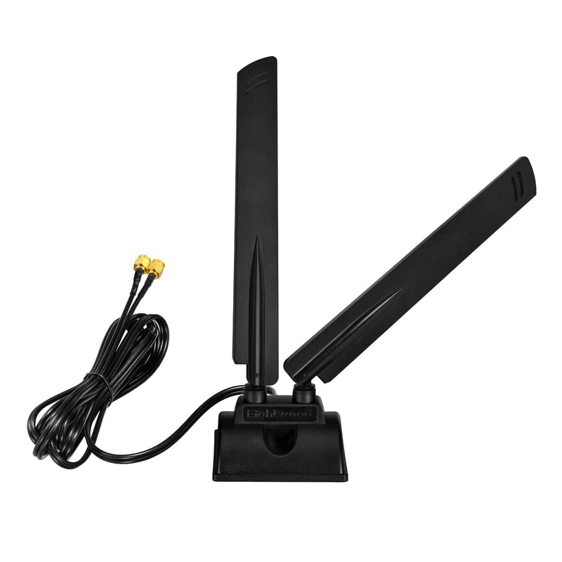 Eightwood WiFi 6E Antenna Tri-Band 6GHz 5GHz 2.4GHz RP-SMA WiFi Antenna | Magnet Mount Base Antenna for PC Desktop Computer, Gaming Motherboard, PCIe Bluetooth Card, WiFi Router wifi 6e antenna/rp-sma connector