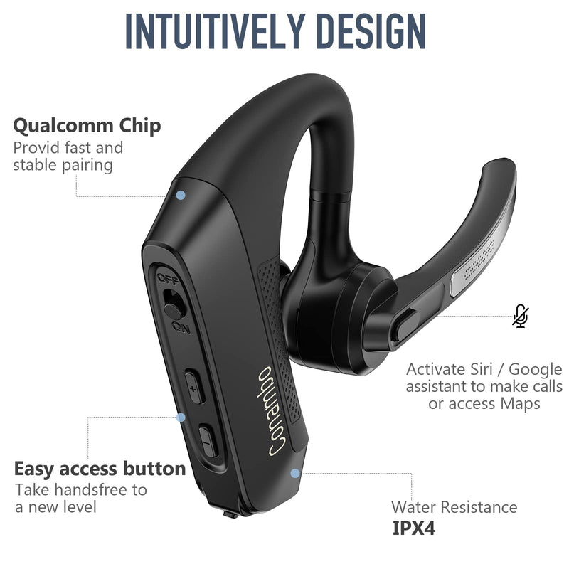 Conambo K10C&K21 Bluetooth Headset, Wireless Bluetooth Earpiece with CVC8.0 Dual Mic Noise Canceling 16 Hrs Talking Time for Truck Driver iPhone Android Cell Phones