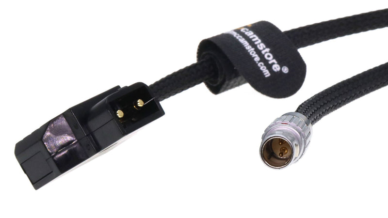Flexible 2 Pin Male to D-tap Power Cable for Teradek, SmallHD Monitor, Vaxis 30cm|12inches Braided Wire Straight 2 pin, 12 inches