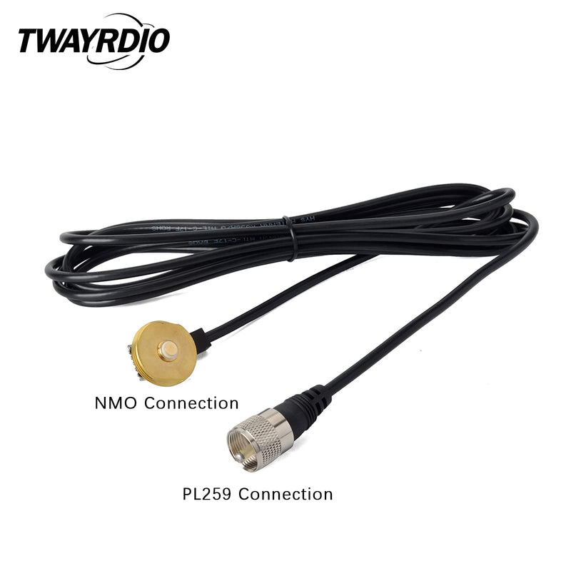 [AUSTRALIA] - TWAYRDIO Dual Band 144MHz/430MHz NMO Antenna, 3/8" Hole NMO Antenna Mount with 13ft Low Loss RG58 Coaxial Cable PL259 Plug for Motorola Midland Yaesu Icom Mobile Two Way Radio 