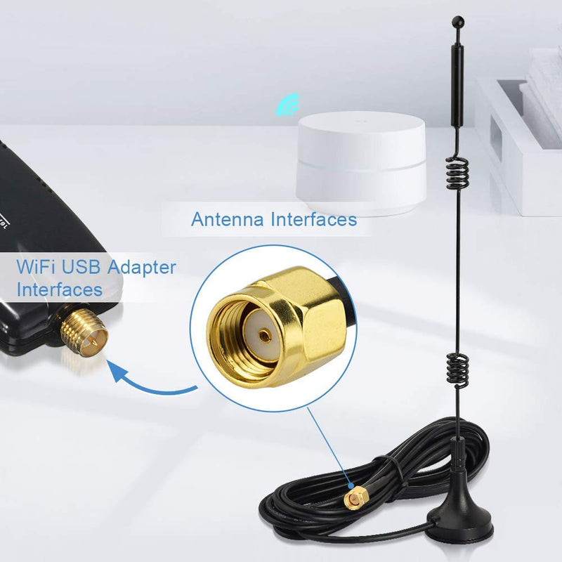 Bingfu Dual Band WiFi 2.4GHz 5GHz 5.8GHz 9dBi Magnetic Base MIMO RP-SMA Male Antenna 4-Pack for WiFi Router Wireless Network Card USB Adapter Security IP Camera 4-Pack [RP-SMA] Male Antenna