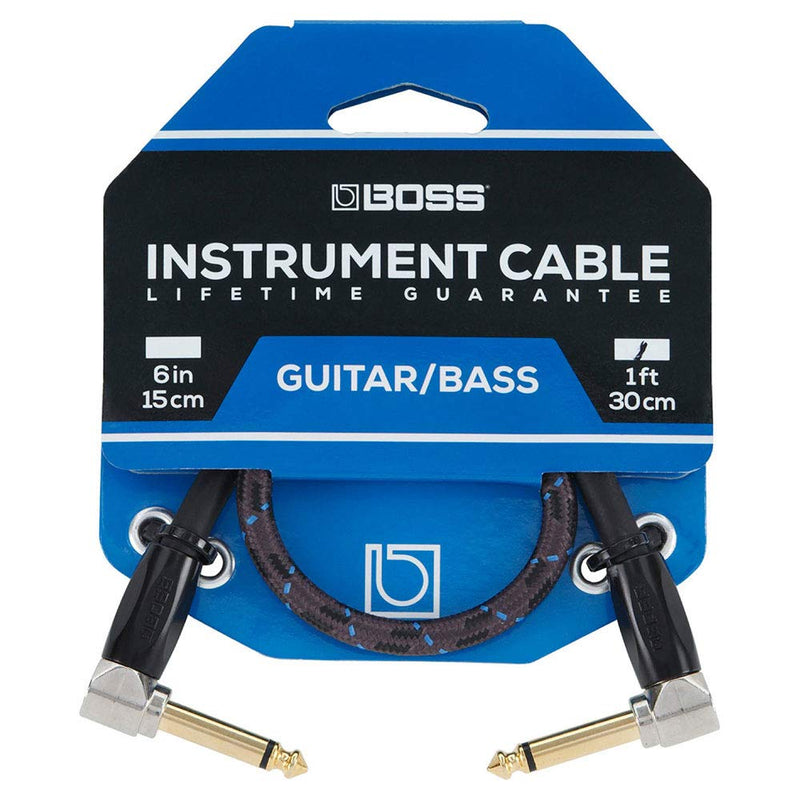 BOSS BIC-1AA Studio Grade Instrument Cable Angled/Angled Single 1ft