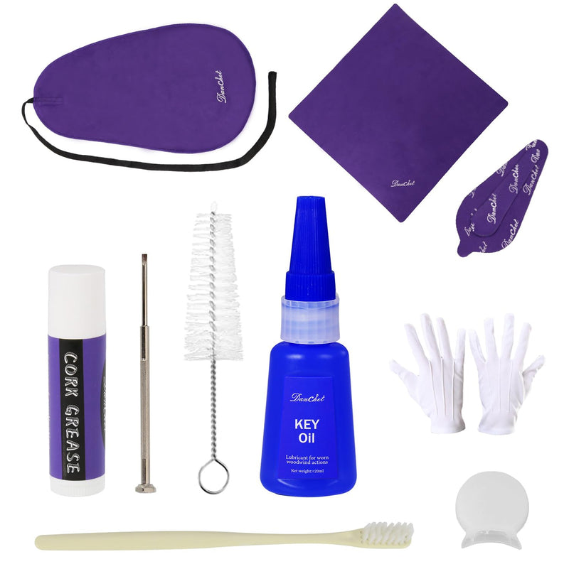 [AUSTRALIA] - Clarinet Cleaning Kit, Clarinet and Saxophone Care Kit, Key Oil, Cork Grease, Cotton Swabs, Cleaning Cloth, Thumb Rest, Mouthpiece Brush, Screwdriver... 