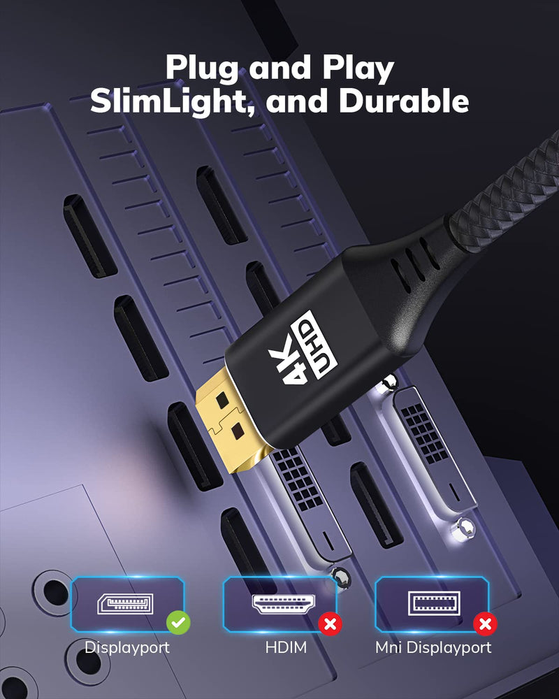 [AUSTRALIA] - RUIZHI 4K Display Port to HDMI Adapter 2Pack,Unidirectional DP to HDMI 2K@60Hz 1080P@120Hz UHD Cable Nylon Braided Aluminum case Converter(Male to Female) Compatible for Dell, Lenovo, HP,GPU, AMD 2-Pack Black 