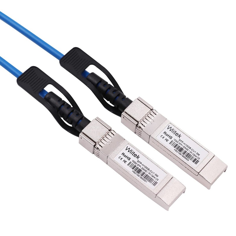 [Blue Colored] 1.5m 10G SFP+ DAC Twinax Cable, 10Gbase-CU SFP+ Copper Cable, Compatible for Cisco SFP-H10GB-CU1.5M, Ubiquiti, Juniper, Mellanox, Mikrotik, Netgear, Supermicro, Open Source Switches Blue