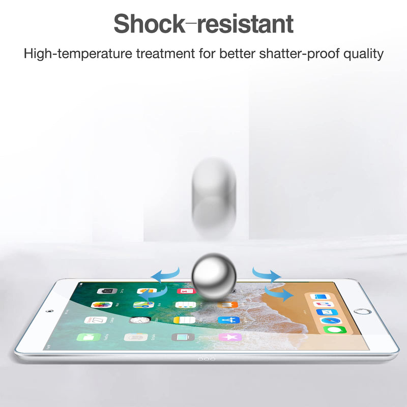 2 Pack Screen Protector for 9.7" iPad 6th 5th / iPad Pro 9.7 2016 / iPad Air 2 / iPad Air 1, Tempered Glass Film Guard for iPad 6 5 2018 2017, iPad Air 2nd 1st 2014 2013 2 Pack