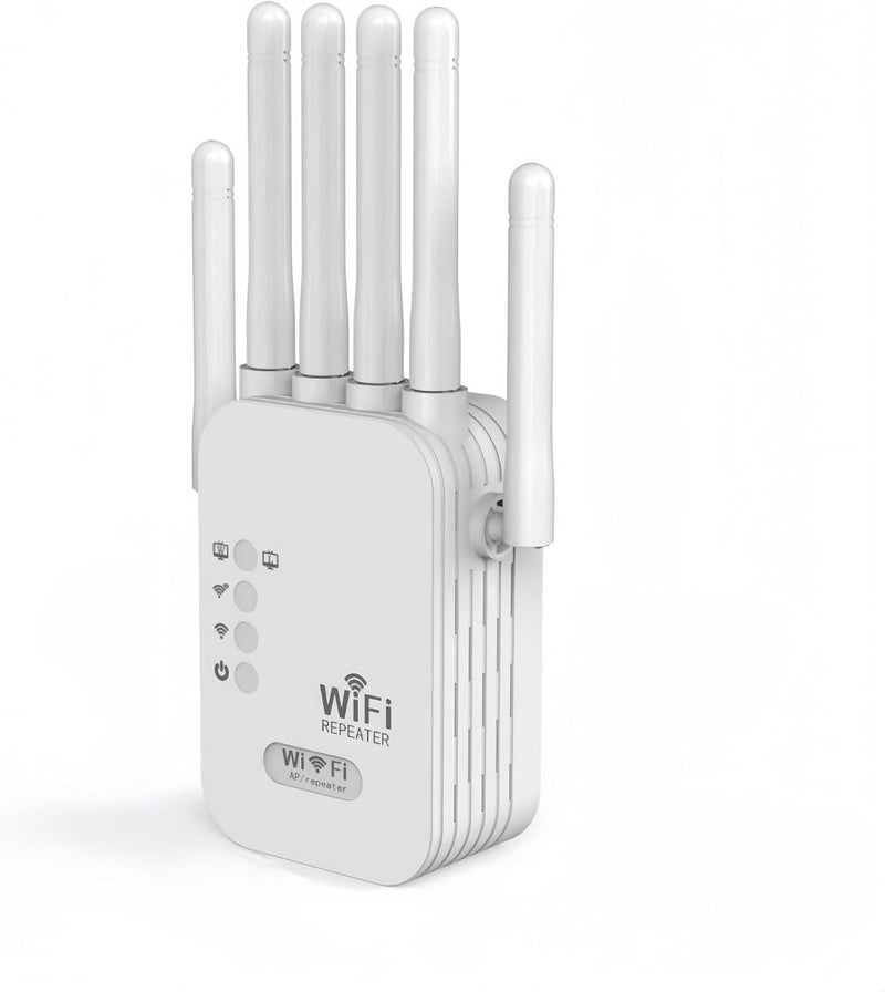 [AUSTRALIA] - WiFi Extender Signal Booster for Home - 2026 Upgraded (6 Directional Antennas) New Generation Internet Extender Wifi Booster Signal Range Amplifier, WiFi Repeater with Ethernet Port, for 99% of Device White (H) 