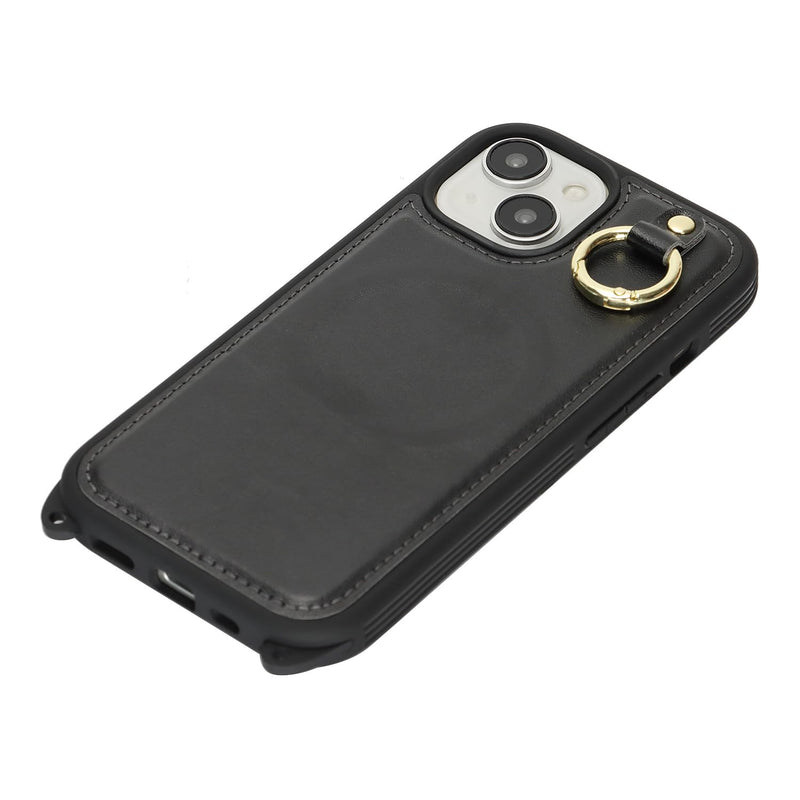 Cavor for iPhone 13 Wallet Case with Card Holder, Black | for iPhone 13 Case with Strap, Crossbody Lanyard Phone Case for Women Men, Magnetic Detachable Compatible with Magsafe