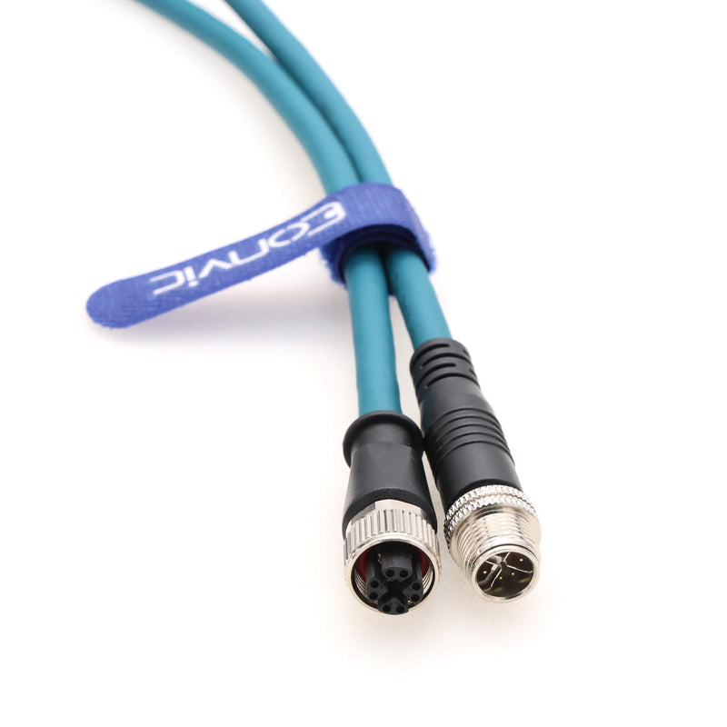 M12 8 Position Male to Female Ethernet Cable X-Code Cat7e High Flex Shielded Waterproof Industrial Gigabit Ethernet Networks Cable for Cognex Industrial Camera (10M) Blue 10M