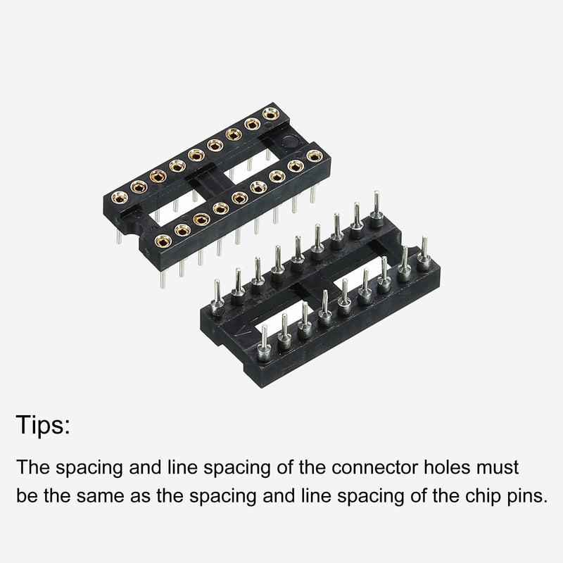 [AUSTRALIA] - sourcing map DIP IC Chip Socket Adapter Flat Pin 18P 2.54mm Pitch IC Socket for PCB Board Chip 10 Pack 